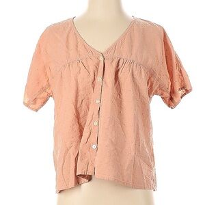 Madewell Short Sleeve Blouse in Peach